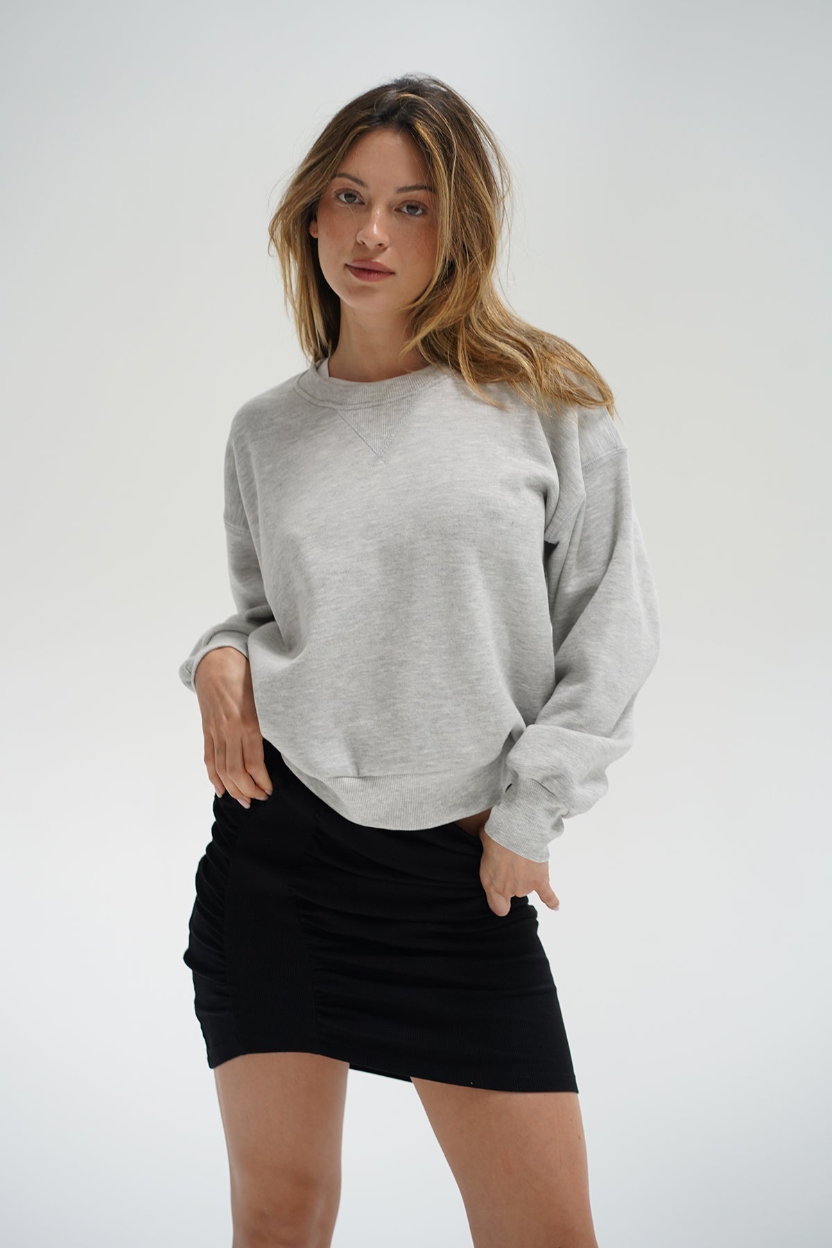 Women | Three Piece Spring Essential Outfit | Heather Grey Black White