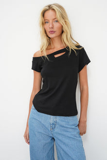 LNA Klane ribbed top in black