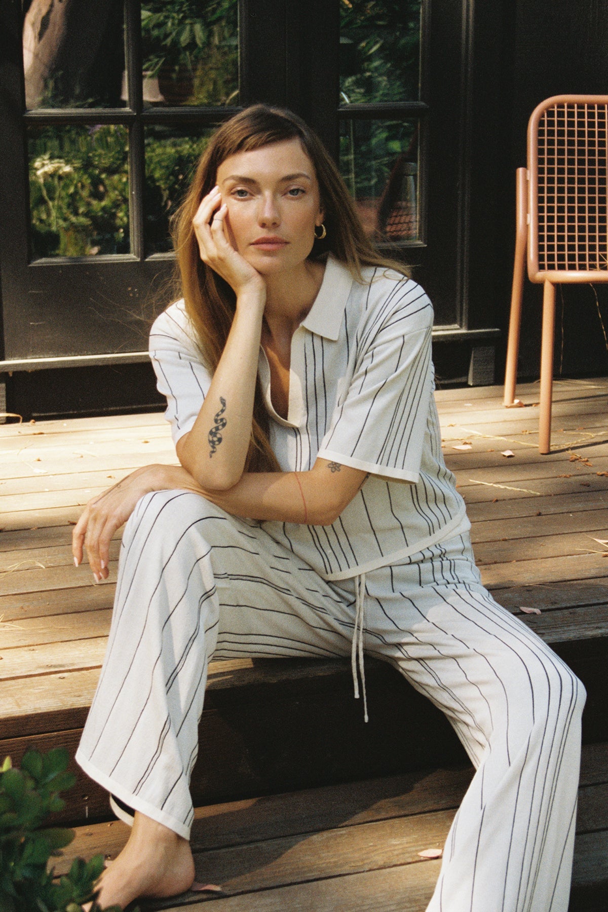 Women | Rylan Stripe Pant | Ivory x Black Stripe