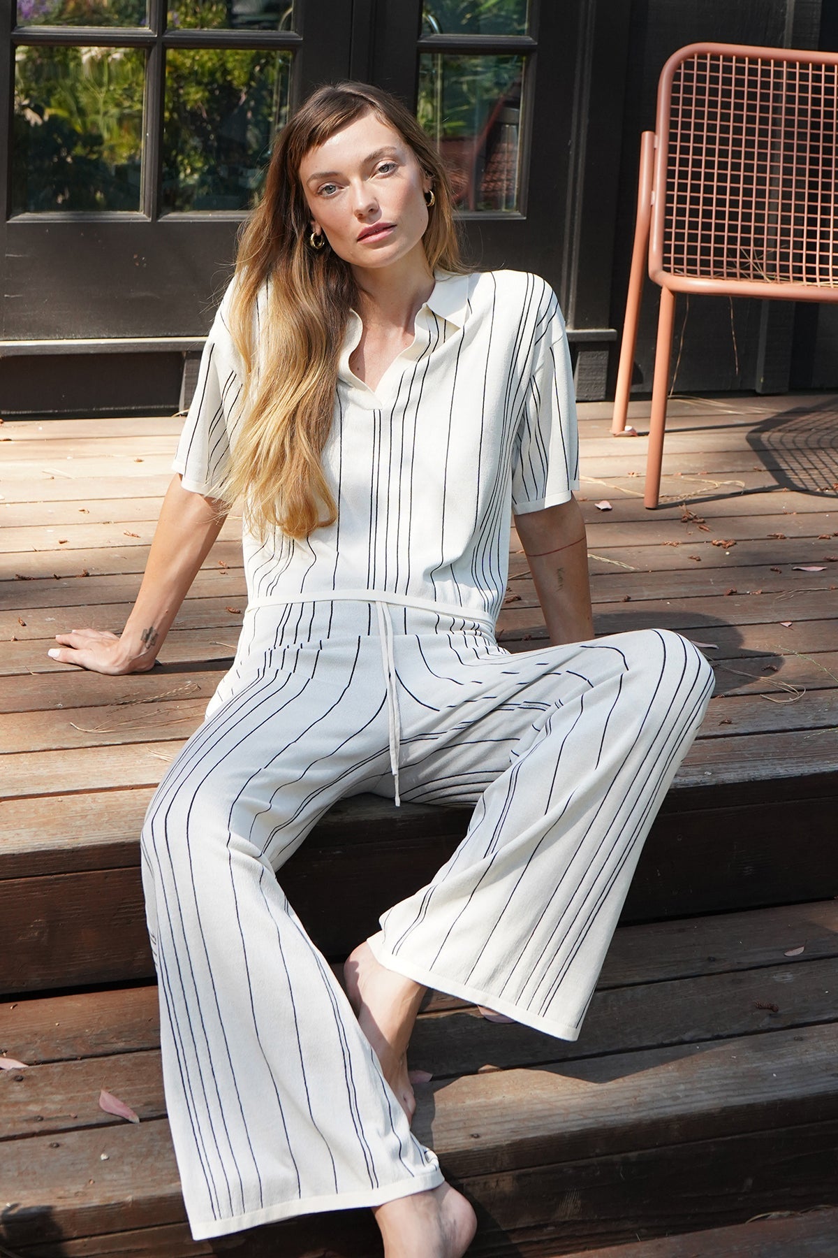 Women | Rylan Stripe Pant | Ivory x Black Stripe
