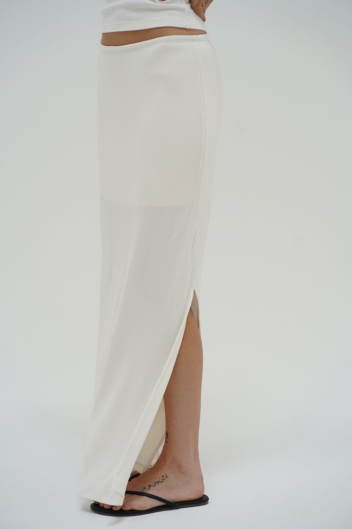 Women | Steph Ribbed Skirt | Whisper White