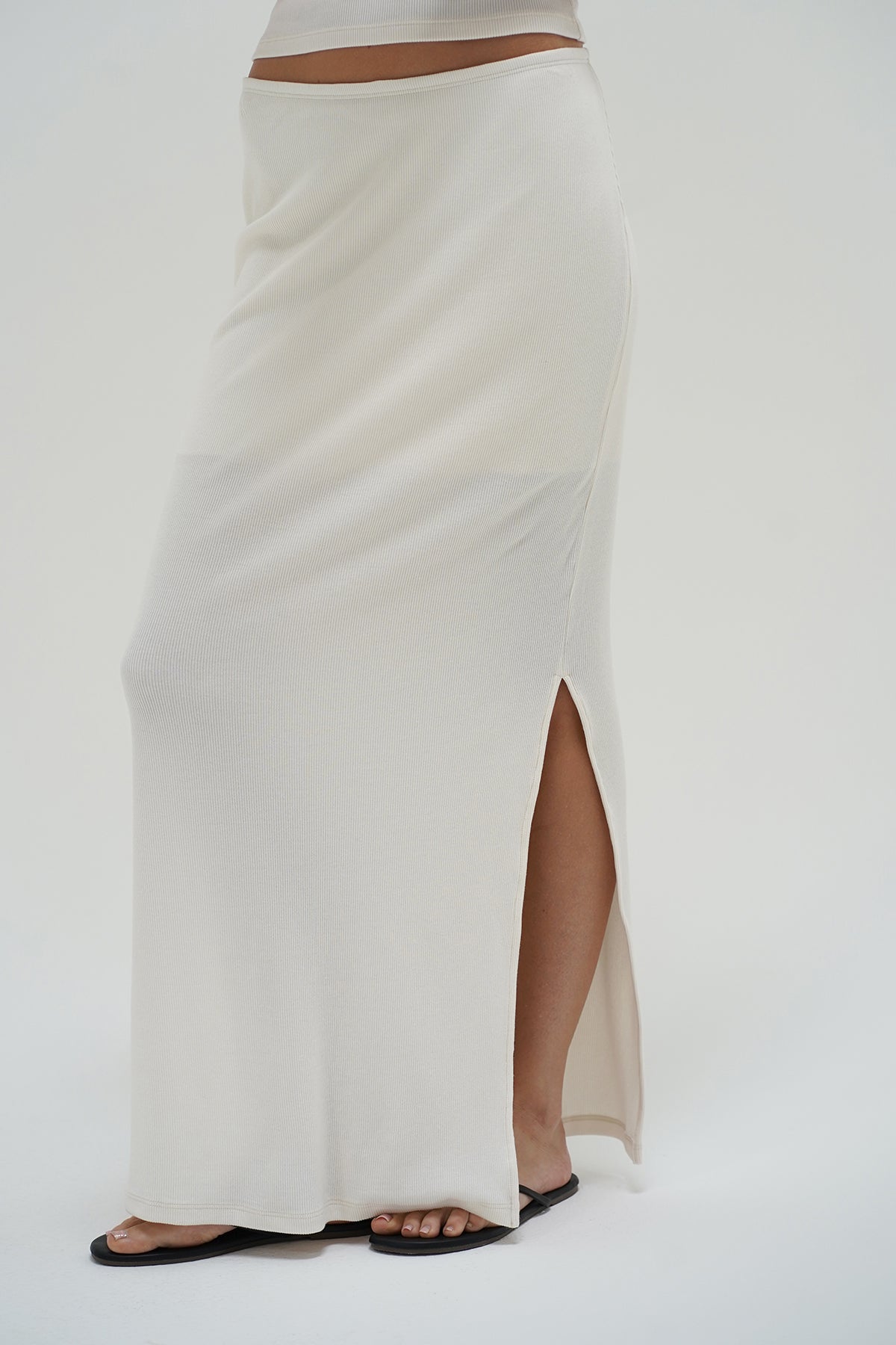 Women | Steph Ribbed Skirt | Whisper White