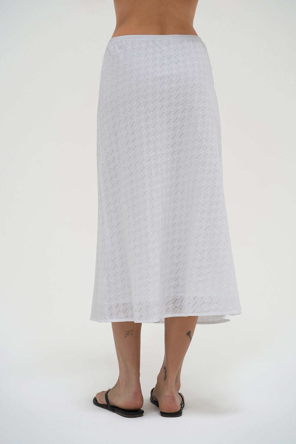 LNA Waialea Eyelet Skirt in white