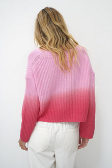 LNA Clothing Angle V Sweater in Pink Dip Dye