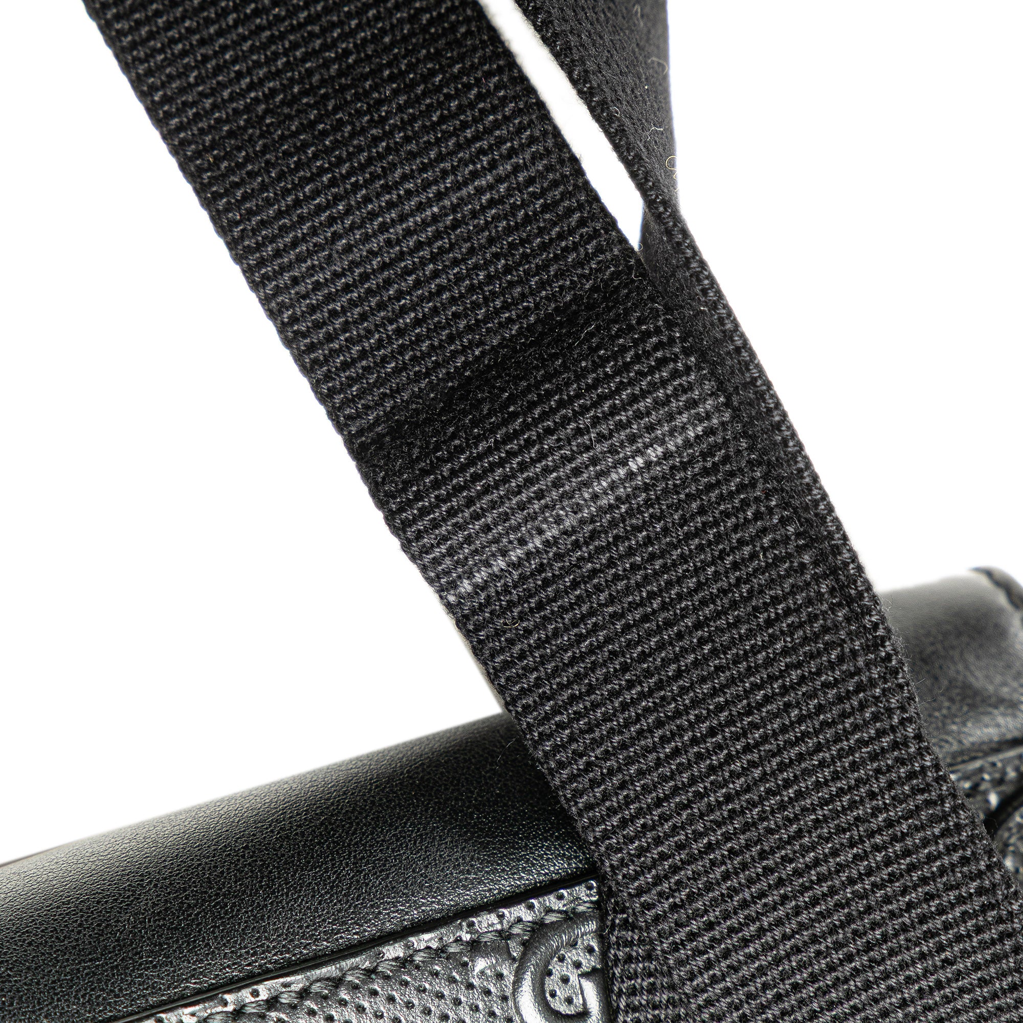 Gucci | Pre-Owned GG Embossed Perforated Double Belt Bag | Black