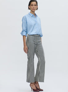 Lola Denim Crop Jean | Natural/Midnight Stripes
