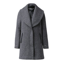 Lolli Straight-Fit Novelty Wool Coat With Leather Bib | Black