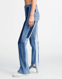 Womens | 60s Patched Skinny Boot | Indigo