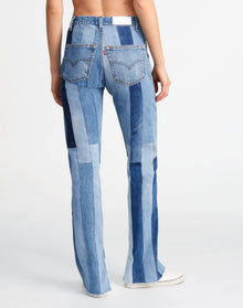 Womens | 60s Patched Skinny Boot | Indigo