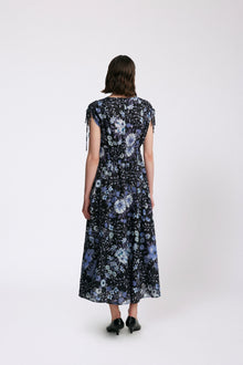 Wildflower Voile Midi Dress | Black Multi