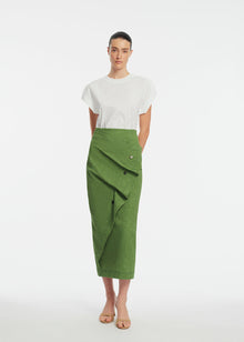 Stretch Denim Ruffle Skirt | Cactus