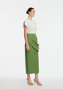 Stretch Denim Ruffle Skirt | Cactus