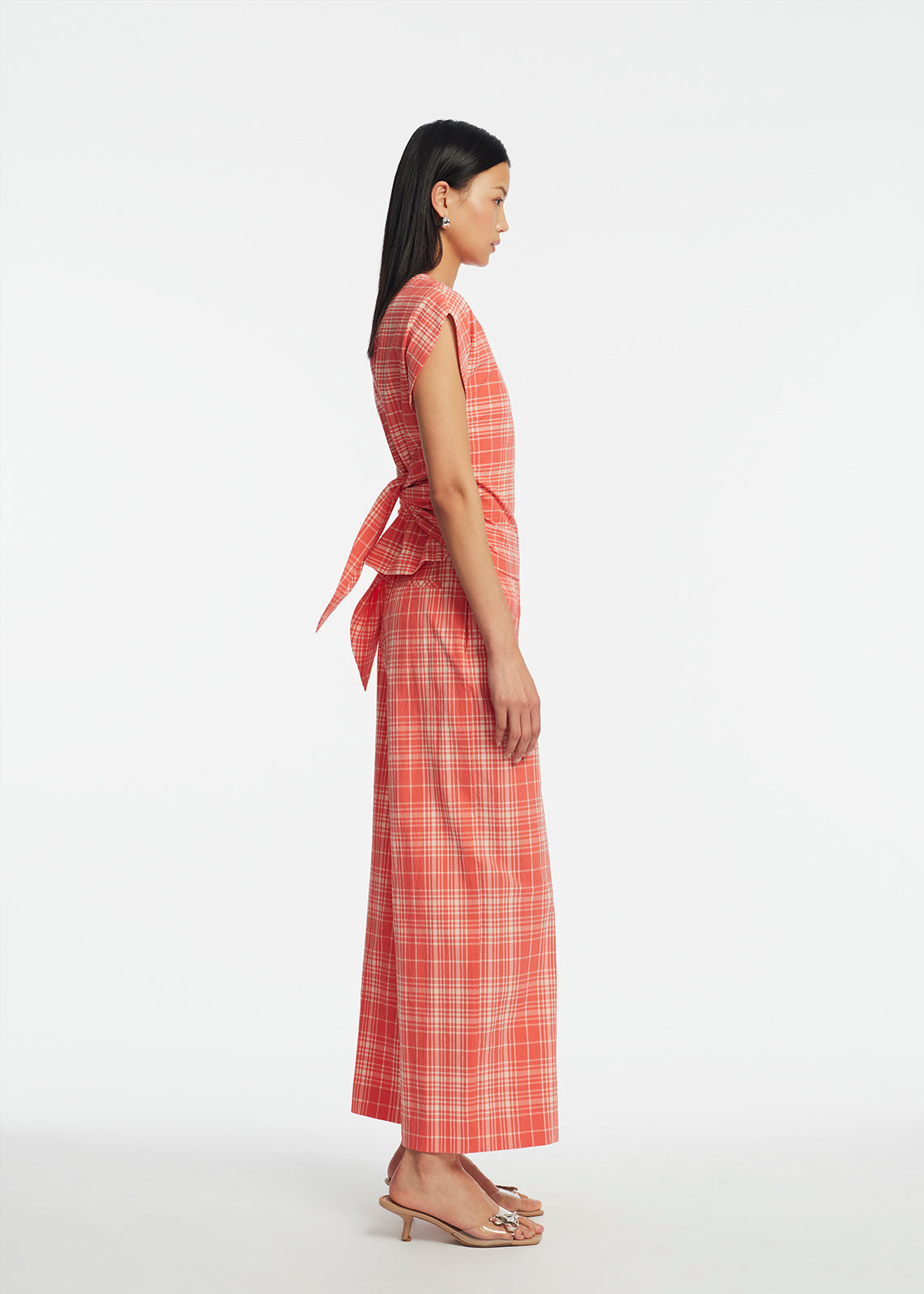 Plaid Seersucker Cropped Pant | Watermelon