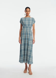 Plaid Seersucker Midi Dress | Mallard