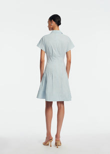 Striped Cotton Poplin Short Dress | Oxford