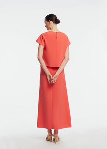 Fluid Crepe Draped Top | Watermelon