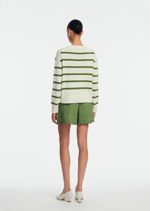 Striped Knit Crewneck | Cream Multi