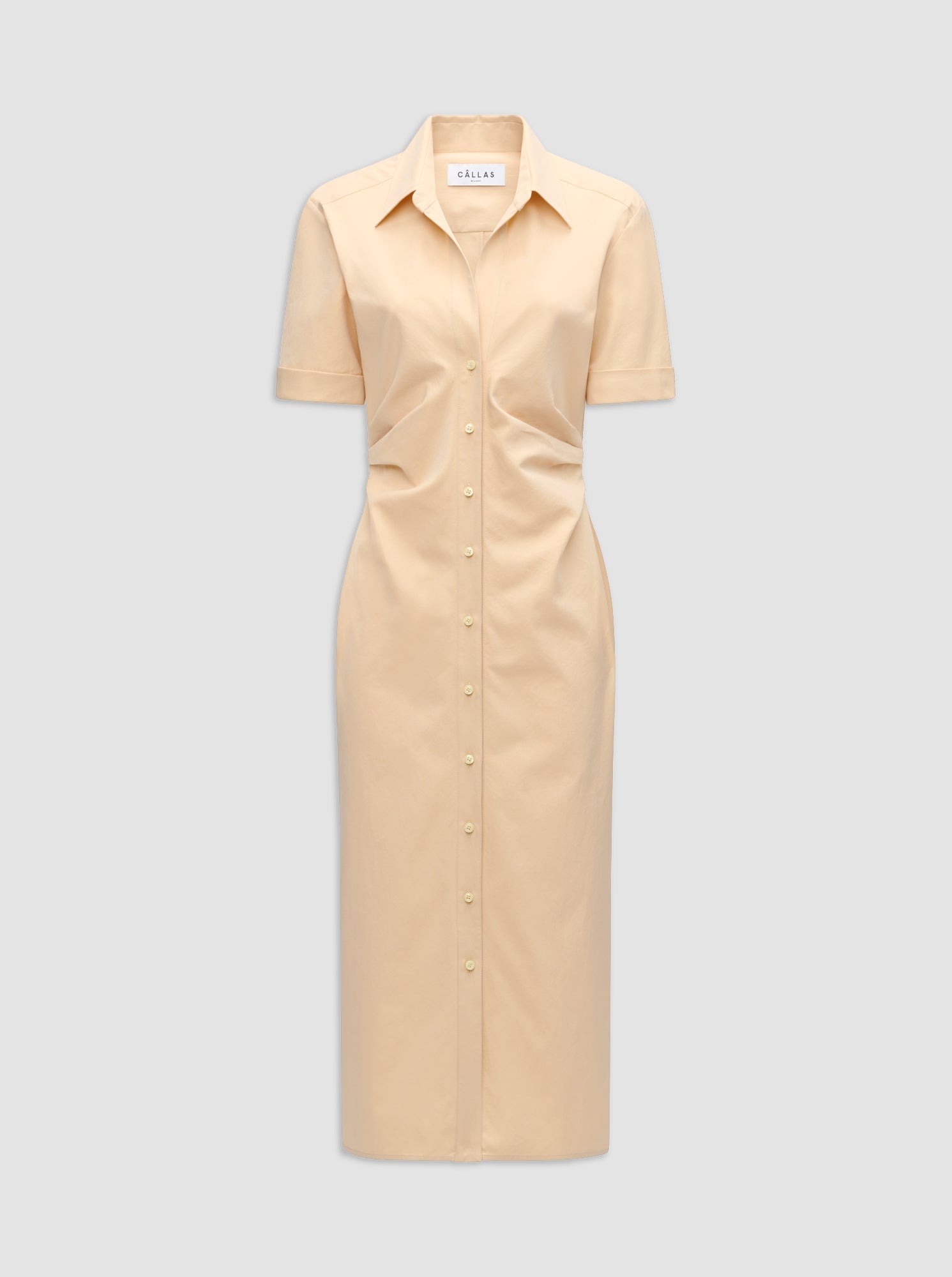 apricot shirt dress Patchwork Shirt Mini Dress