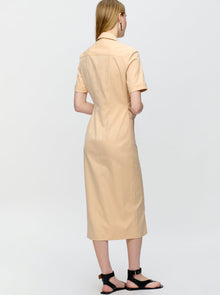 Lou Fitted Shirt Dress | Apricot