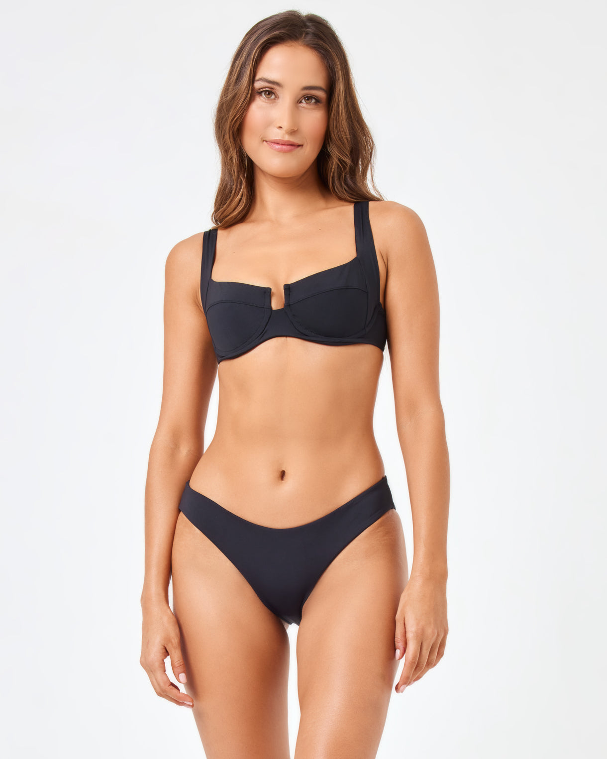 Camellia Bikini Top | Black
