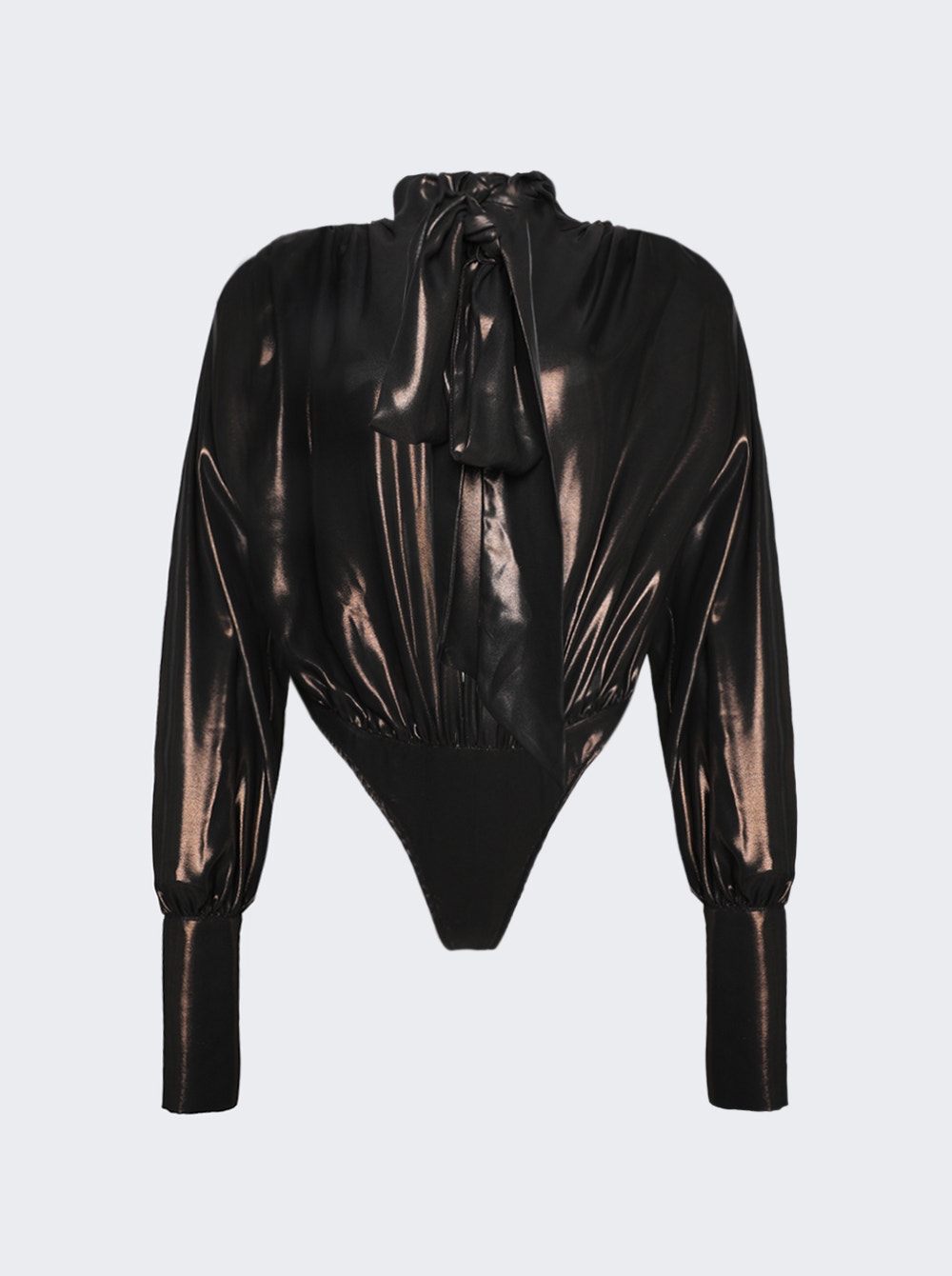 Women | LaQuan Smith | Bodysuit With Necktie Detail | Bronze