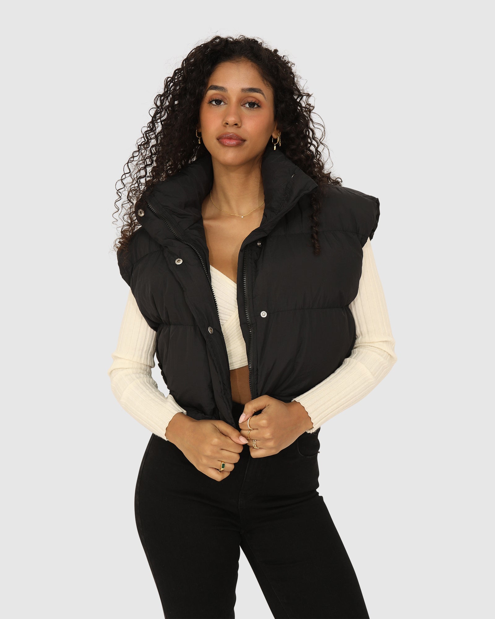 Women | Landslide Zip-Off Puffer Vest | Black