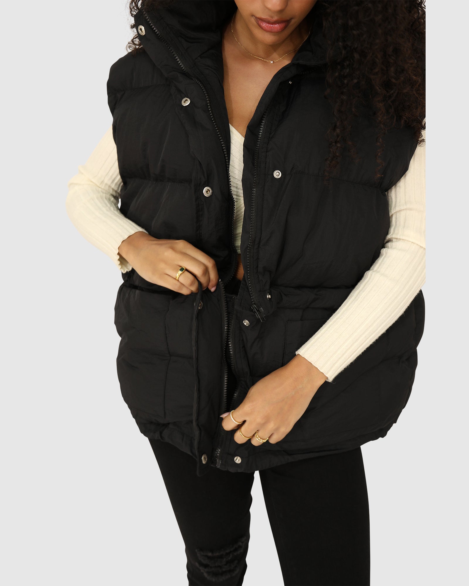 Women | Landslide Zip-Off Puffer Vest | Black