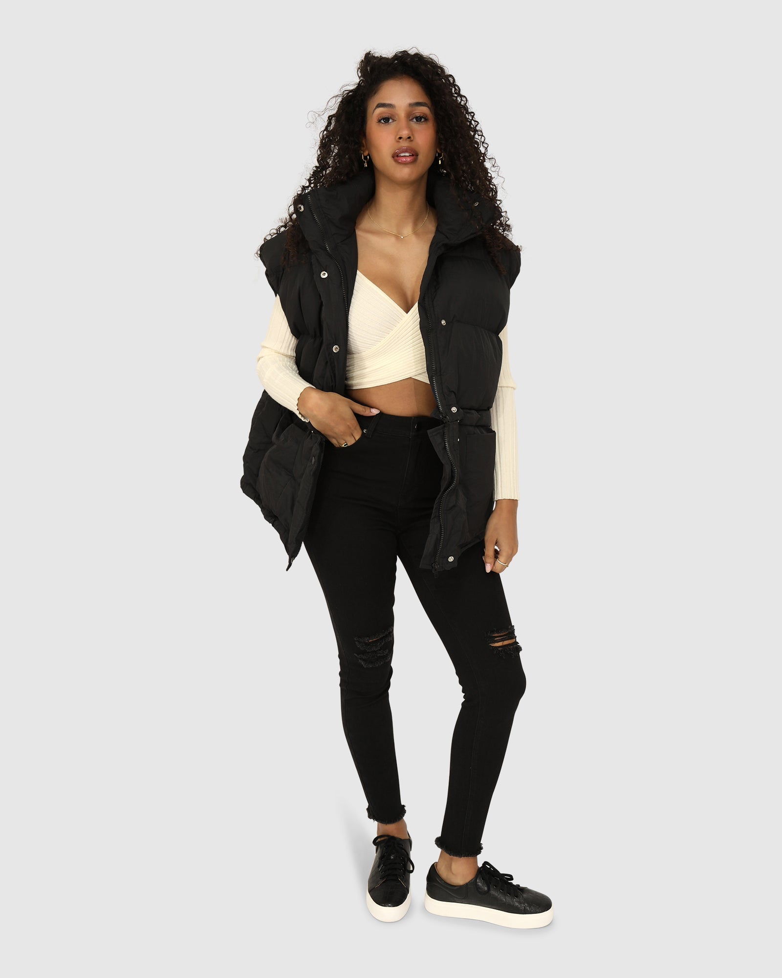 Women | Landslide Zip-Off Puffer Vest | Black