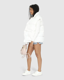 Women | Landslide Zip-Off Puffer Vest | Cream