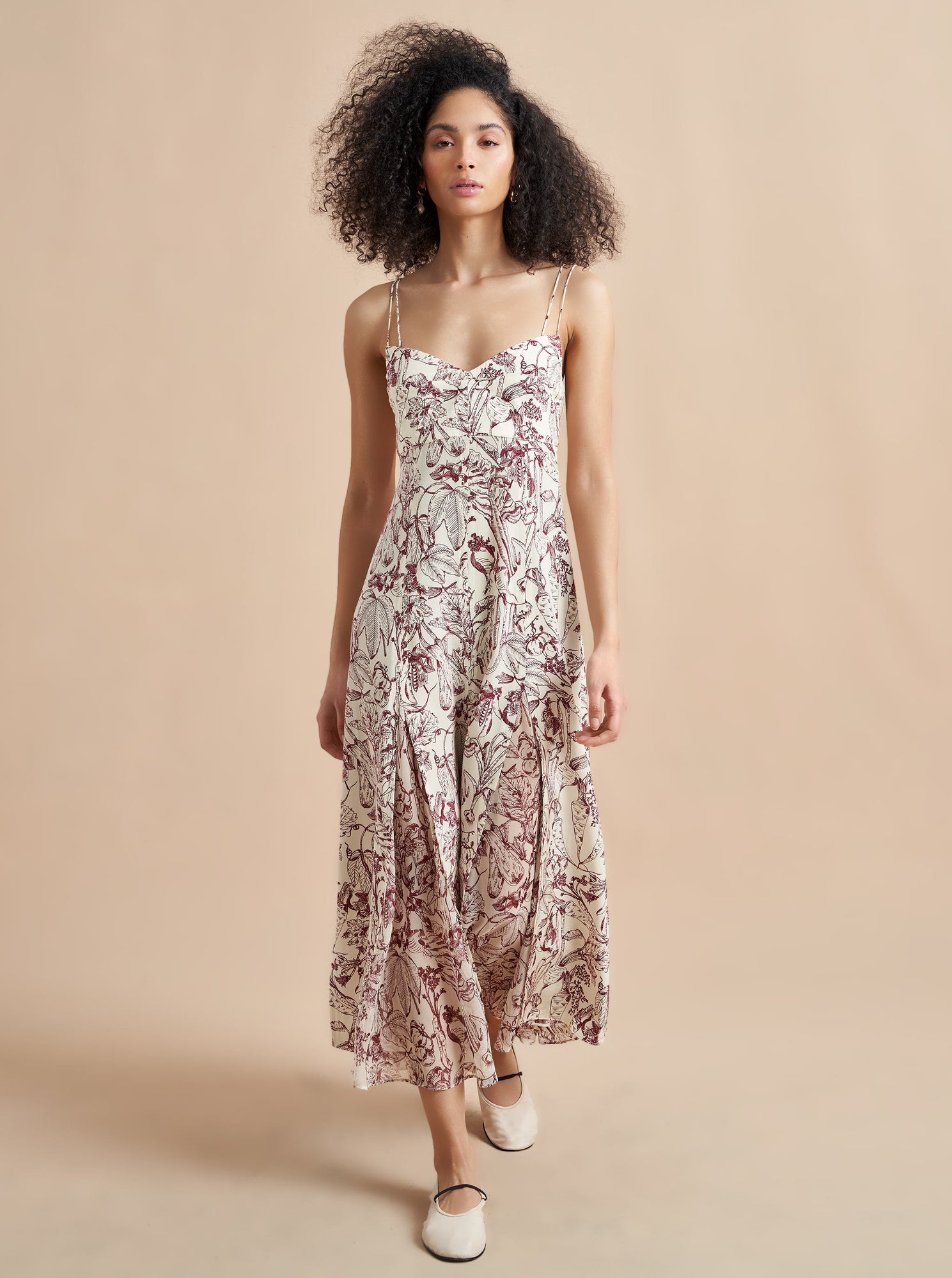 Luca Dress | Cream x Burgundy