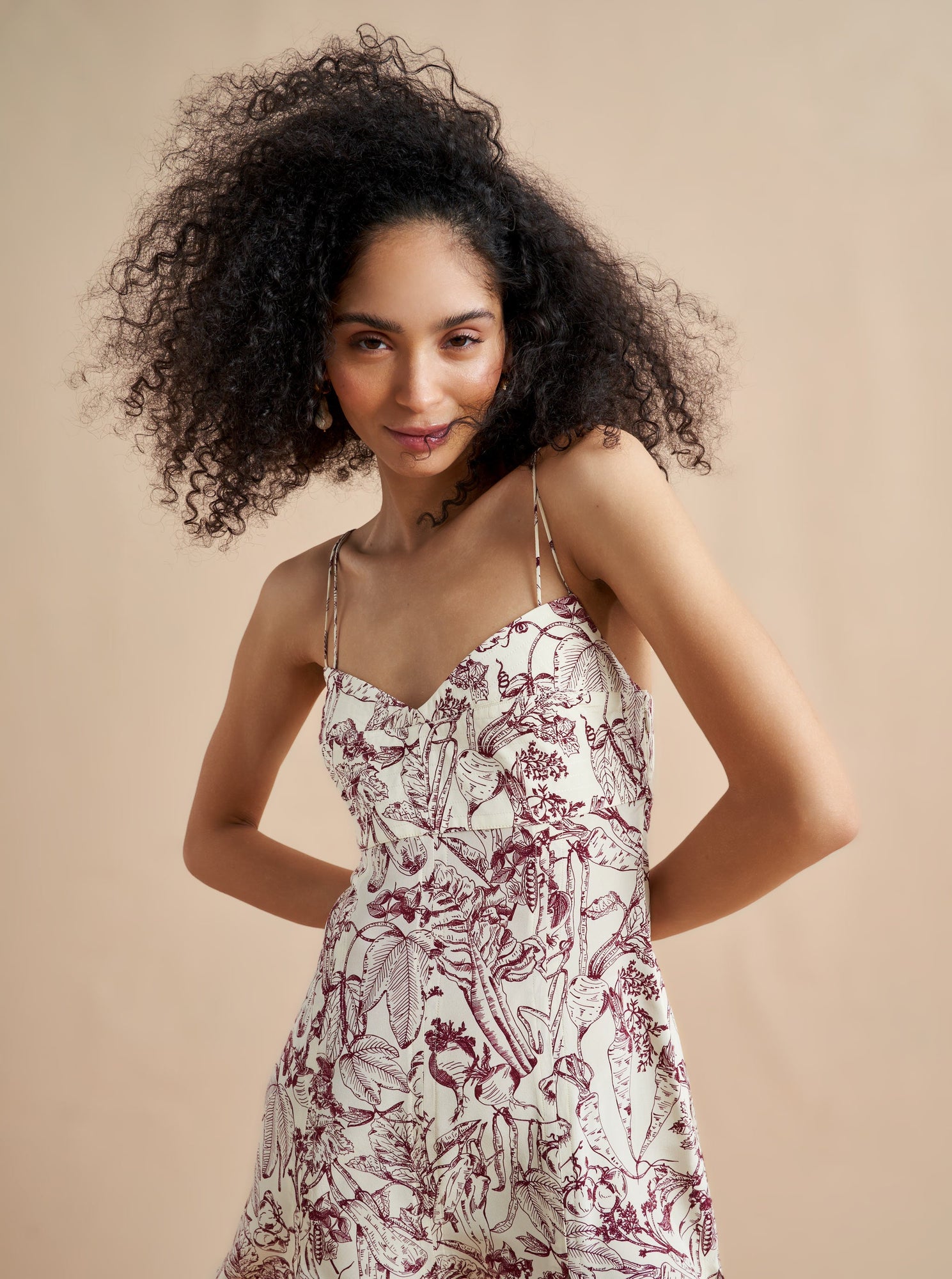 Luca Dress | Cream x Burgundy