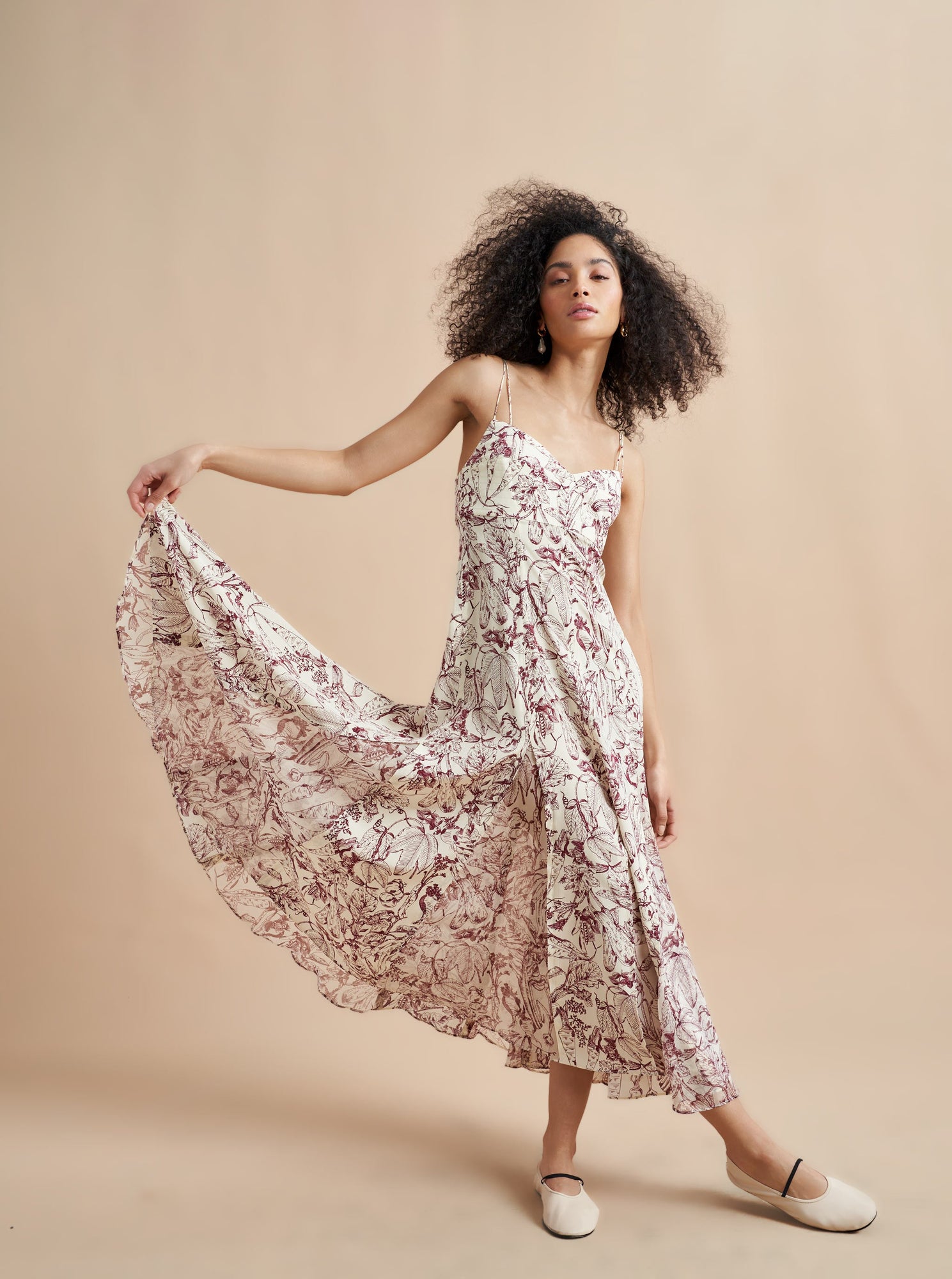 Luca Dress | Cream x Burgundy
