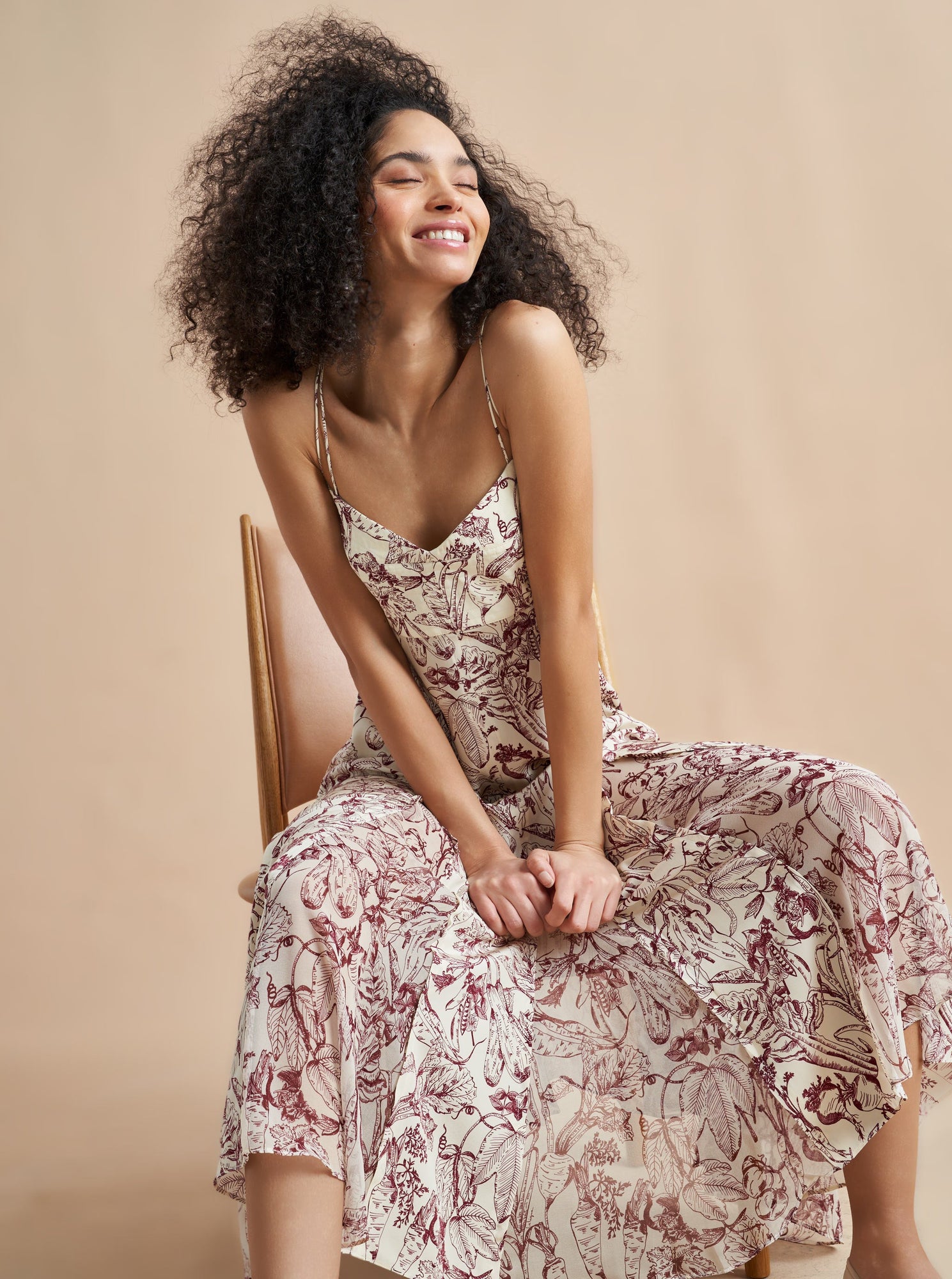 Luca Dress | Cream x Burgundy