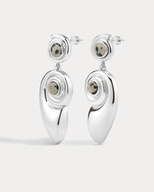 The Palma Shell Statement Earrings | Dalmatian Jasper | Silver