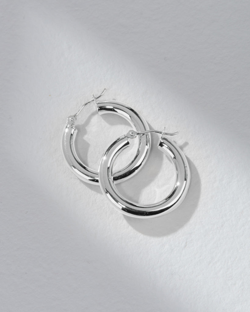 The Real Deal Baby Amalfi Hoops | 14K White Solid Gold