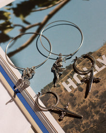 Cross Hoops | Silver Ox