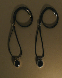 The Midnight Mesa Cord Necklace | Black Agate | Silver