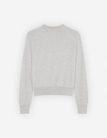 Womens | Bold Fox Head Patch Regular Cardigan | Light Grey Melange