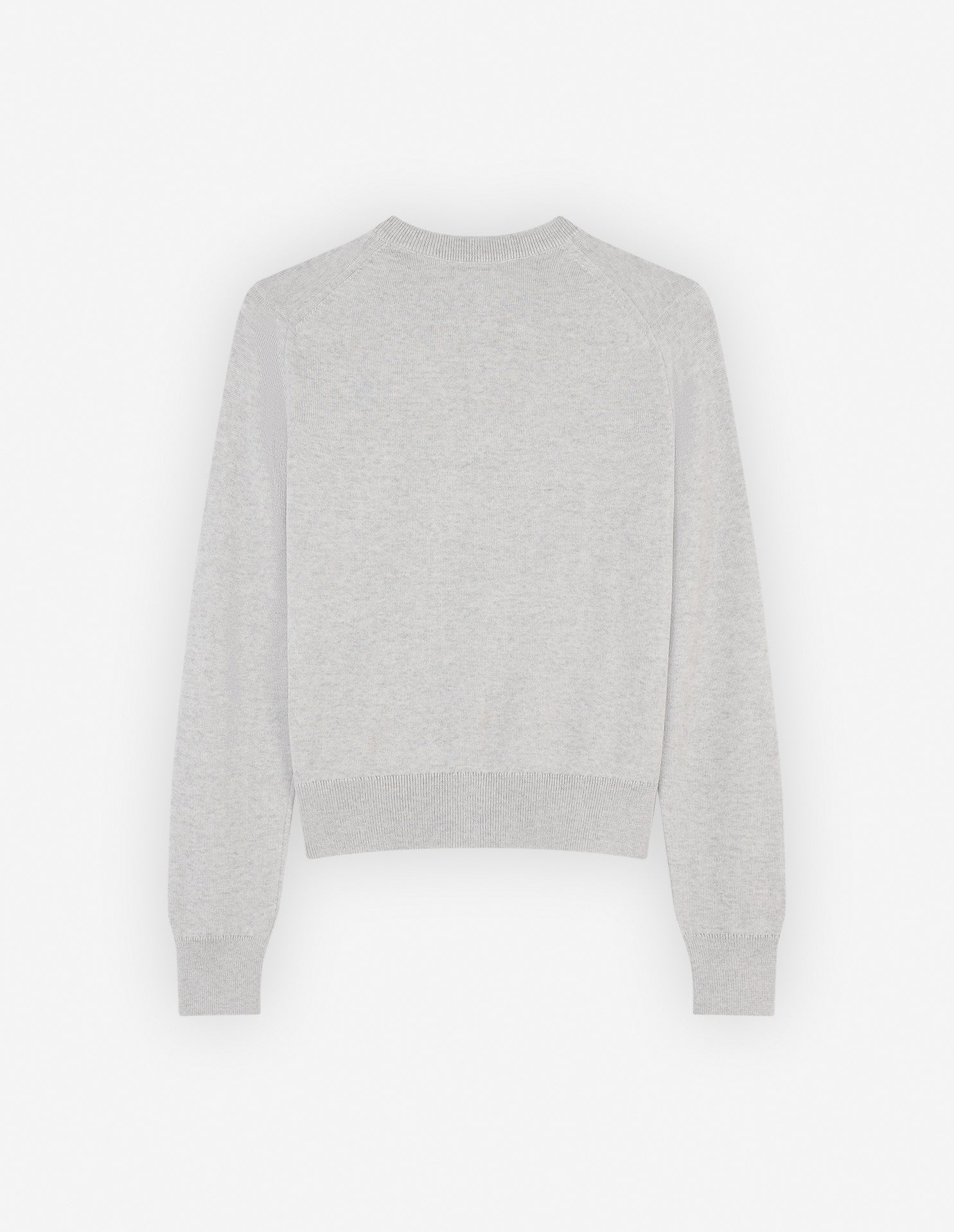 Womens | Bold Fox Head Patch Regular Cardigan | Light Grey Melange