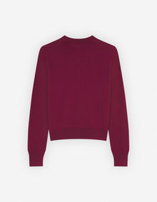 Womens | Bold Fox Head Patch Regular Cardigan | Grape