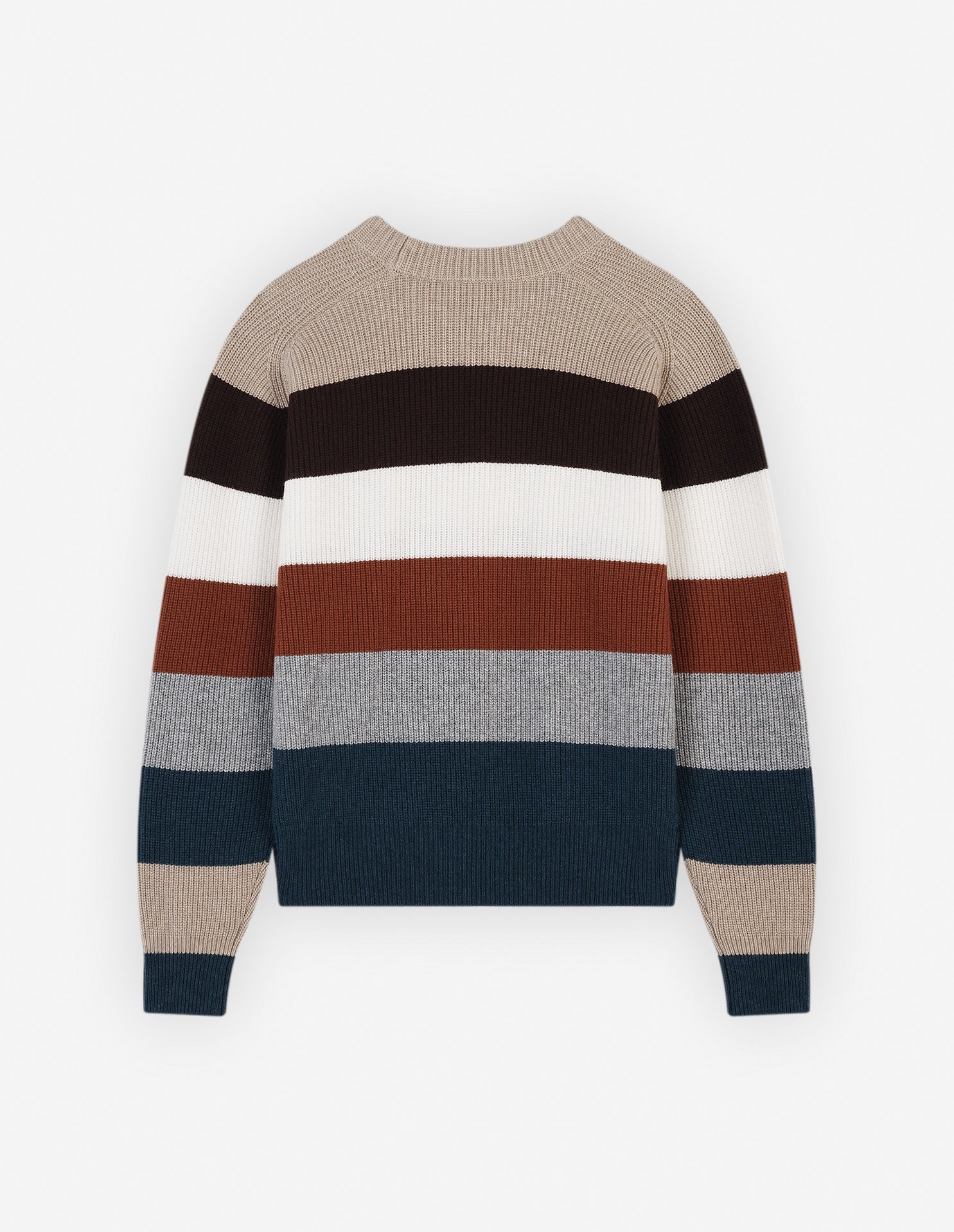 Womens | Bold Fox Head Patch Comfort Ribbed Wool-Blend Jumper | White Stripes