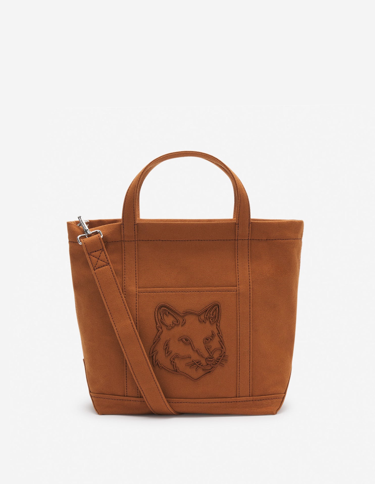 Womens | Fox Head Woven Logo Canvas Tote Bag - Small | Fawn Brown