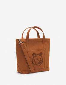 Womens | Fox Head Woven Logo Canvas Tote Bag - Small | Fawn Brown