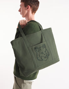 Womens | Fox Head Woven Logo Canvas Tote Bag - X-Large | Ranger Green