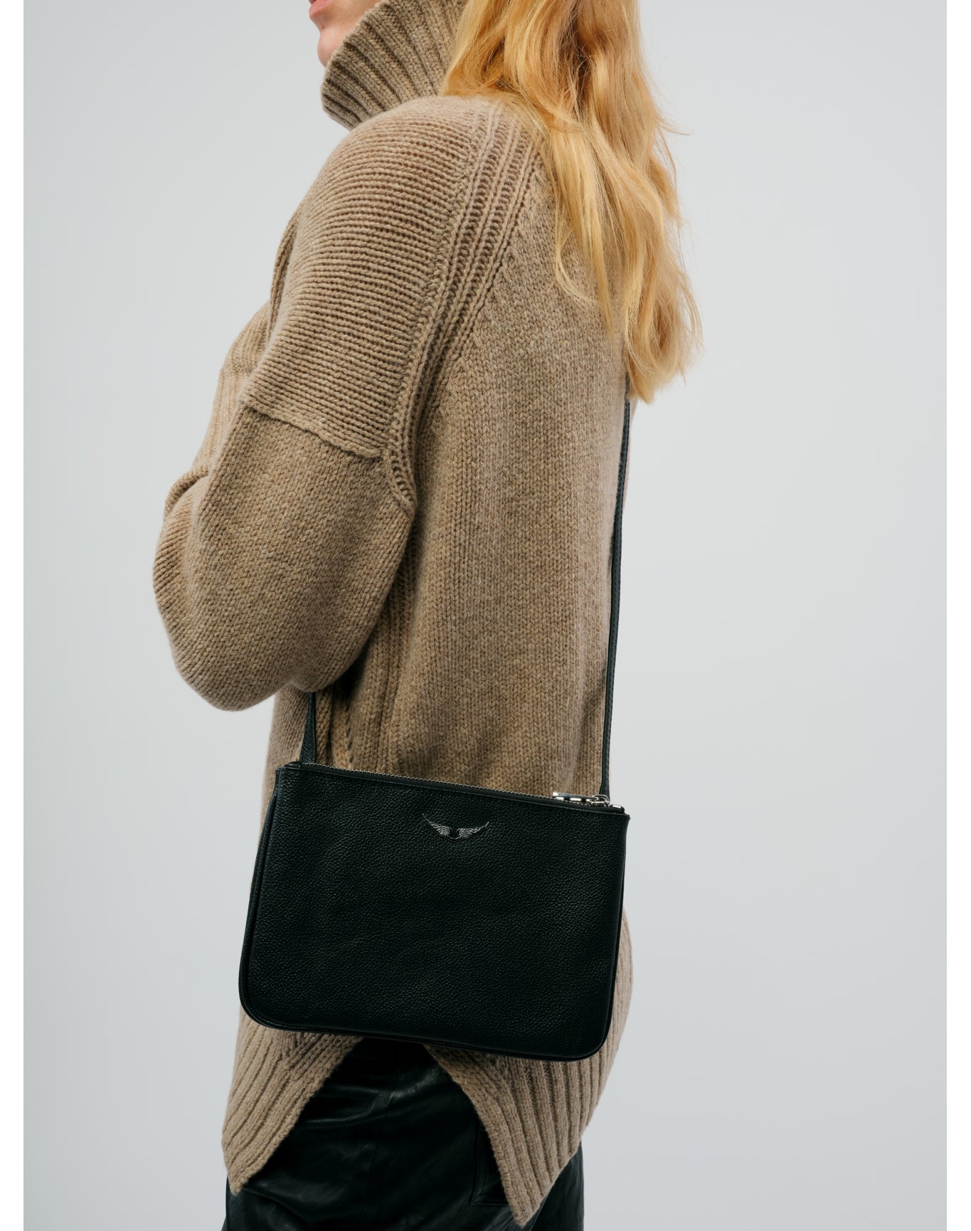 Women | Duo Wings Grained Leather | Black