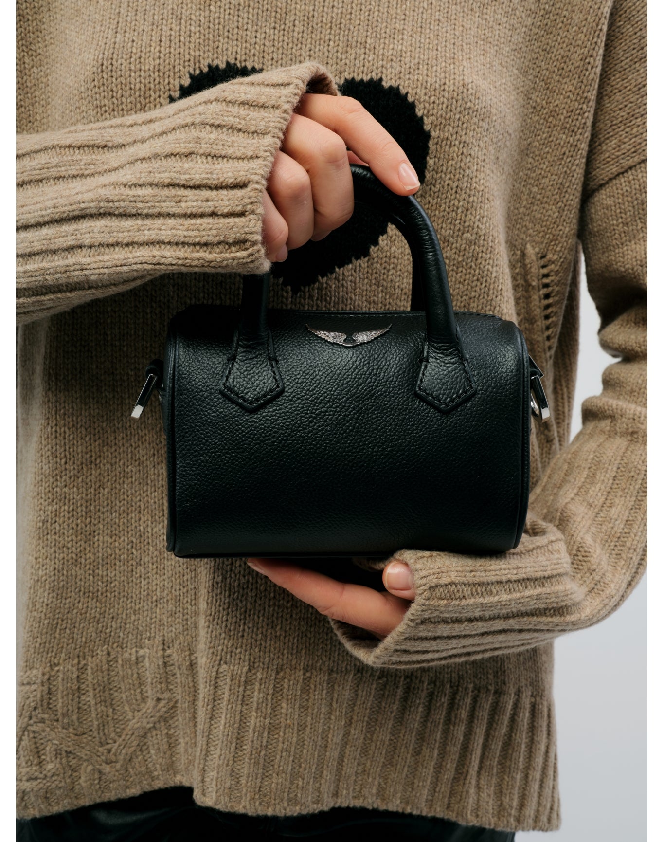 Women | Sunny Nano Wings Grained Leather | Black