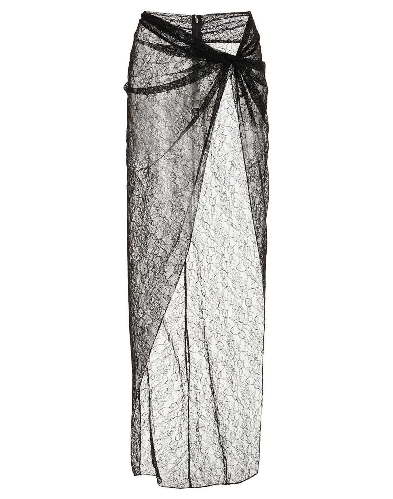 LaQuan Smith | Women | Maxi Skirt With Wrap Hip Detail | Black