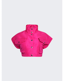 LaQuan Smith | Women | Utility Cropped Vest | Fuchsia
