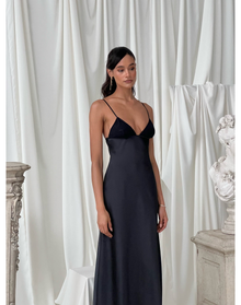 Lace Cup Slip Dress | Black