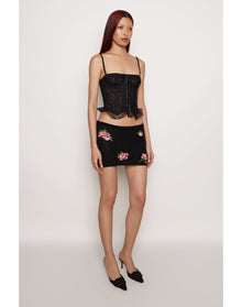 Lace Flutter Corset | Black